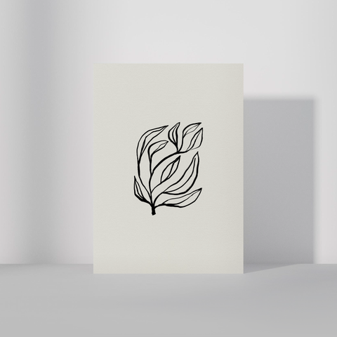 Floral II svart・A6