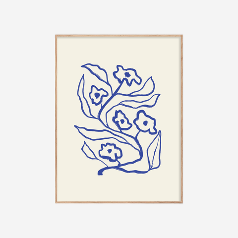 Floral IV・Plakat・Blátt