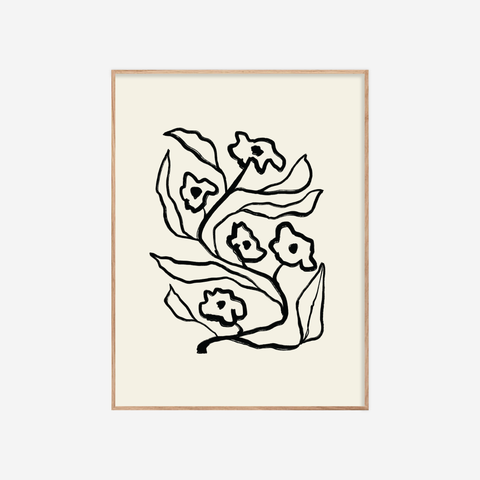 Floral IV・Plakat・Svart