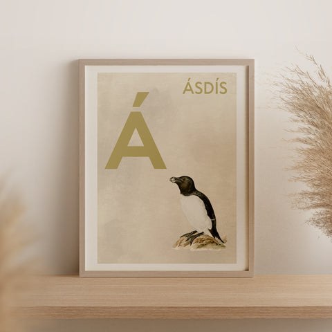 Íslenska stafrófið・Á・Plakat