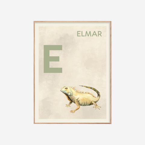 Íslenska stafrófið・E・Plakat