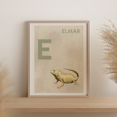 Íslenska stafrófið・E・Plakat