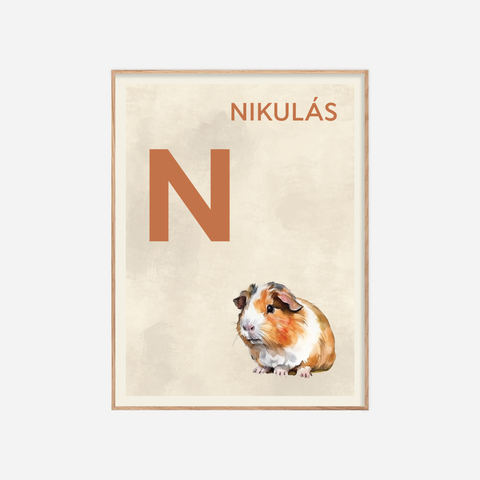 Íslenska stafrófið・N・Plakat