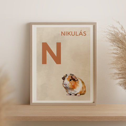 Íslenska stafrófið・N・Plakat