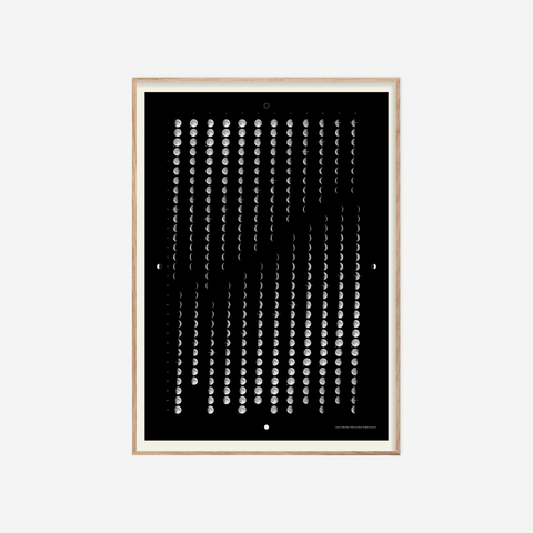 Tungldagatal 2026・Svart・50×70 cm