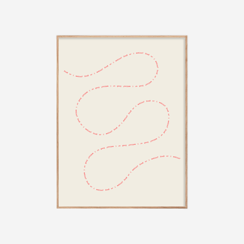 Hvað er í matinn?・Prent・30×40 cm・Rautt