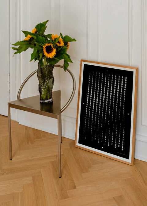 Tungldagatal 2025・Svart・50×70 cm