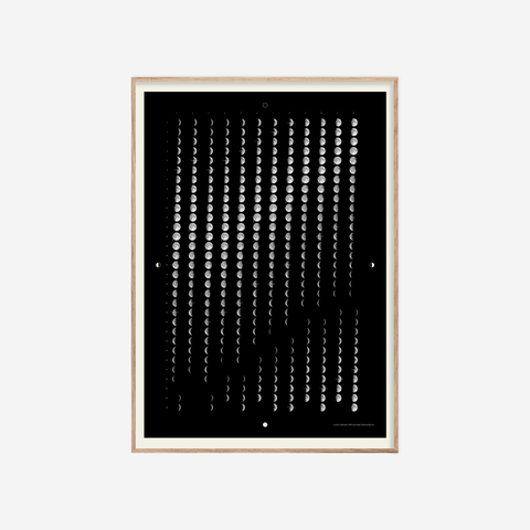 Tungldagatal 2025・Svart・30×40 cm