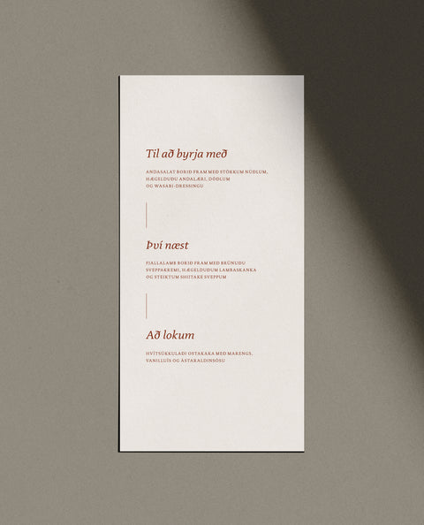 NÚMER 2 — MATSEÐLAR