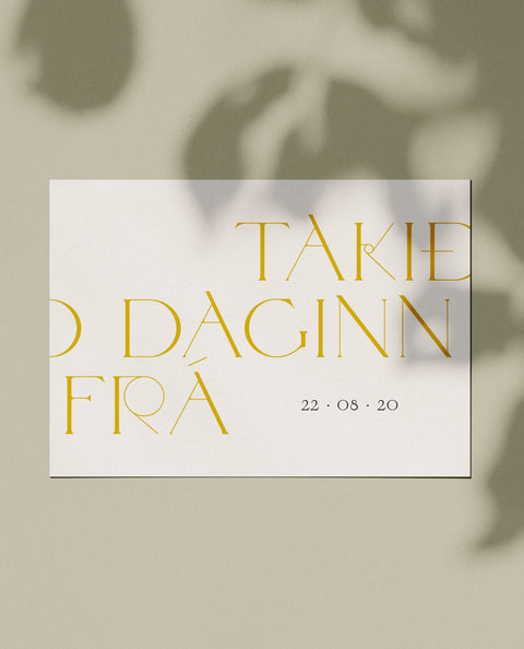 NÚMER 5 — TAKIÐ DAGINN FRÁ