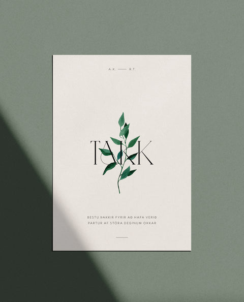 NÚMER 3 — ÞAKKARKORT