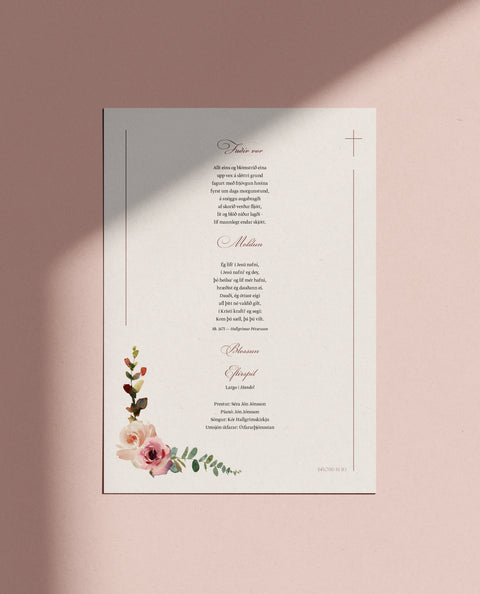 Sálmaskrá — Númer 1 — 4 síður